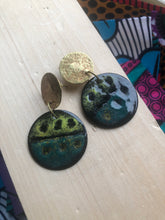 Load image into Gallery viewer, Enamel Earrings with Brass Posts