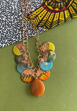 Load image into Gallery viewer, Copper Enamel Necklace with Honey  Bead