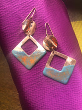 Load image into Gallery viewer, Copper Enamel Dangle Earrings