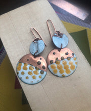Load image into Gallery viewer, Copper Enamel Dangle Earrings