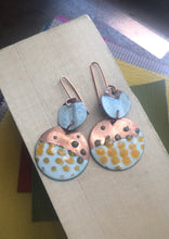 Load image into Gallery viewer, Copper Enamel Dangle Earrings