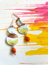 Load image into Gallery viewer, Copper Enamel Dangle Earrings