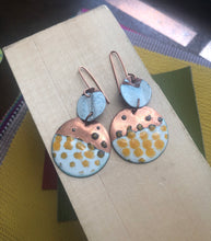 Load image into Gallery viewer, Copper Enamel Dangle Earrings