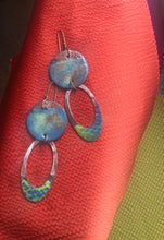 Load image into Gallery viewer, Copper Enamel Dangle Earrings