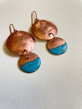 Load image into Gallery viewer, Copper Enamel Dangle Earrings