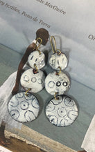 Load image into Gallery viewer, Etched White Dangle Earrings