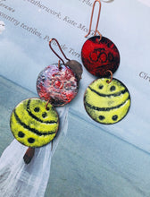Load image into Gallery viewer, Copper Enamel Dangle Earrings