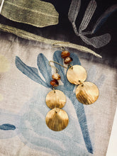 Load image into Gallery viewer, Hammered Brass with Amber Beads