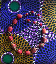Load image into Gallery viewer, Red Beaded Mixed Media Necklace