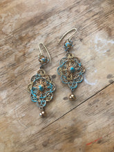 Load image into Gallery viewer, Mixed Media Earrings with Green Patina