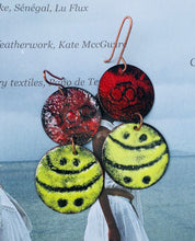 Load image into Gallery viewer, Copper Enamel Dangle Earrings