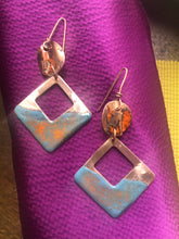 Load image into Gallery viewer, Copper Enamel Dangle Earrings