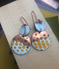 Load image into Gallery viewer, Copper Enamel Dangle Earrings