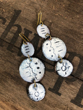 Load image into Gallery viewer, White Copper Enamel Earrings