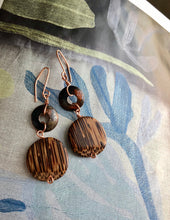 Load image into Gallery viewer, Enamel and Wood Earrings