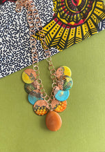 Load image into Gallery viewer, Copper Enamel Necklace with Honey  Bead
