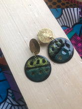 Load image into Gallery viewer, Enamel Earrings with Brass Posts