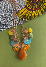Load image into Gallery viewer, Copper Enamel Necklace with Honey  Bead