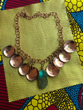 Load image into Gallery viewer, Copper Necklace with Green Agate Slice