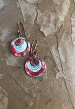 Load image into Gallery viewer, Copper Enamel Dangle Earrings