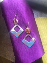 Load image into Gallery viewer, Copper Enamel Dangle Earrings