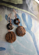 Load image into Gallery viewer, Enamel and Wood Earrings