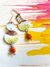 Load image into Gallery viewer, Copper Enamel Dangle Earrings