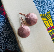 Load image into Gallery viewer, Etched Copper Earrings