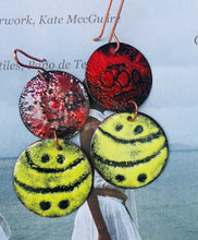 Load image into Gallery viewer, Copper Enamel Dangle Earrings
