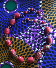 Load image into Gallery viewer, Red Beaded Mixed Media Necklace