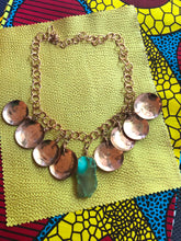 Load image into Gallery viewer, Copper Necklace with Green Agate Slice