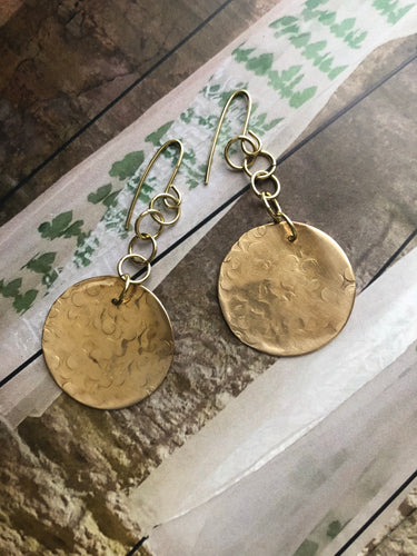 Hammered Brass Earrings