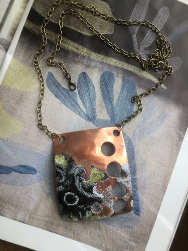 Copper Enamel Statement Necklace