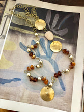 Load image into Gallery viewer, Brass and Amber Statement Necklace