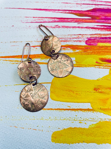 Etched Bronze Earrings