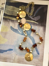 Load image into Gallery viewer, Brass and Amber Statement Necklace