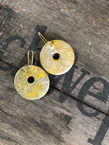 Painted Brass Hoop Earrings