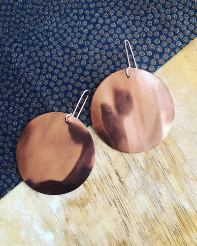 Large Copper Hoop Earrings