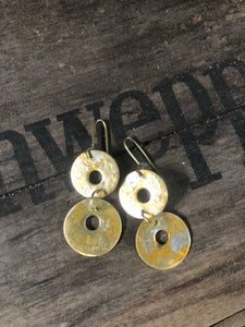 Hand Painted Brass Double Hoops