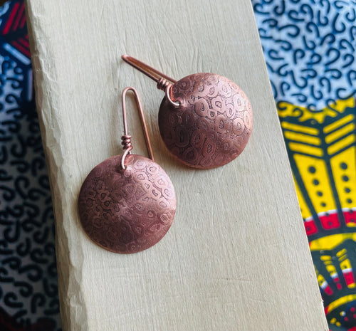 Etched Copper Earrings