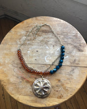 Load image into Gallery viewer, Brass Beaded Statement Necklace with Pendant